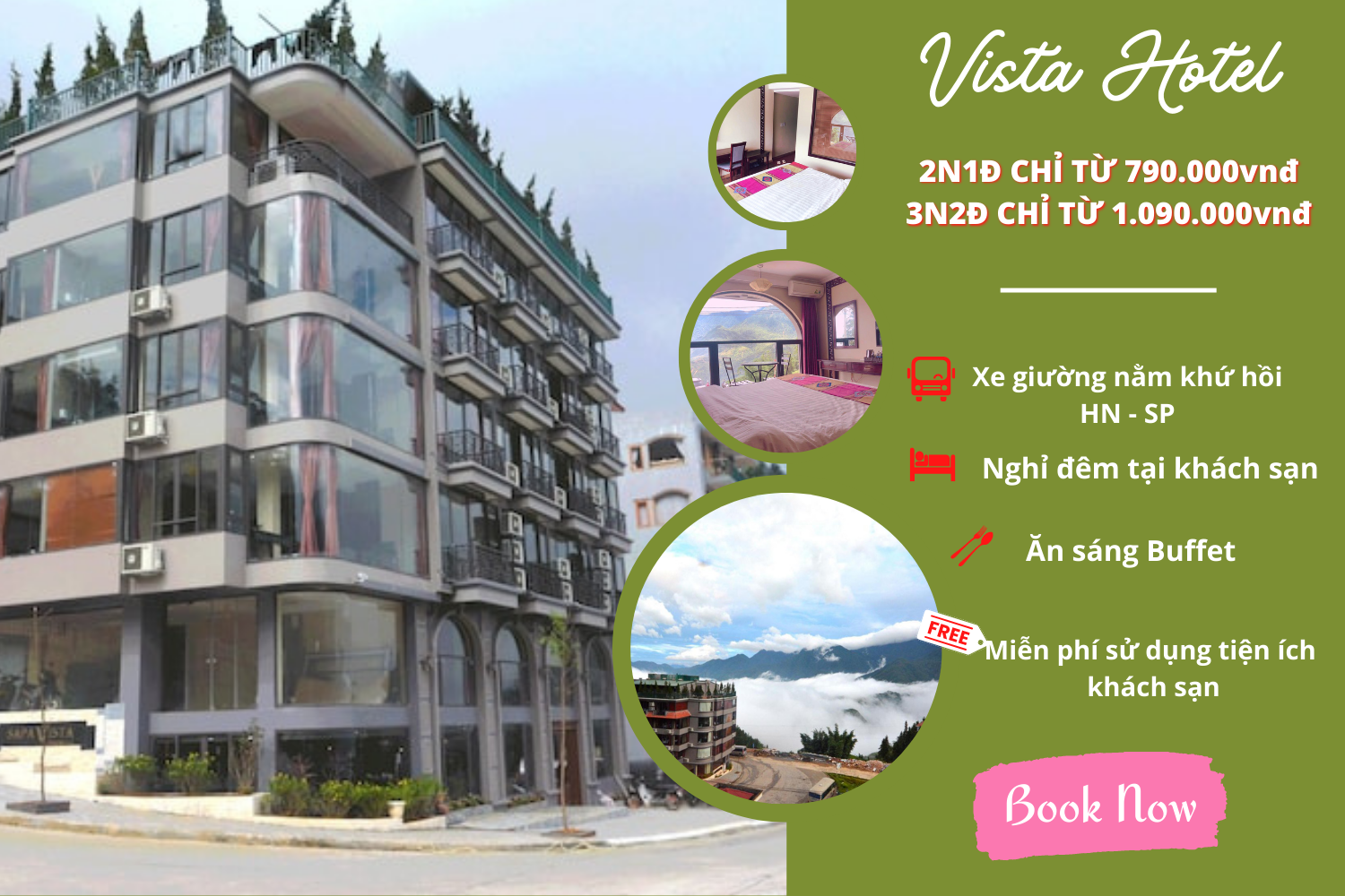 COMBO SAPA : VISTA HOTEL 3SAO SAPA