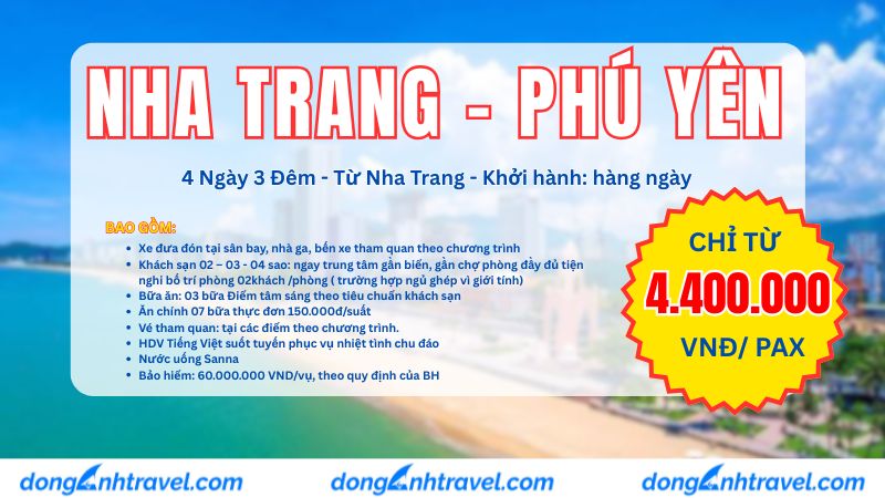 NHA TRANG - PHÚ YÊN 4 NGÀY 3 ĐÊM